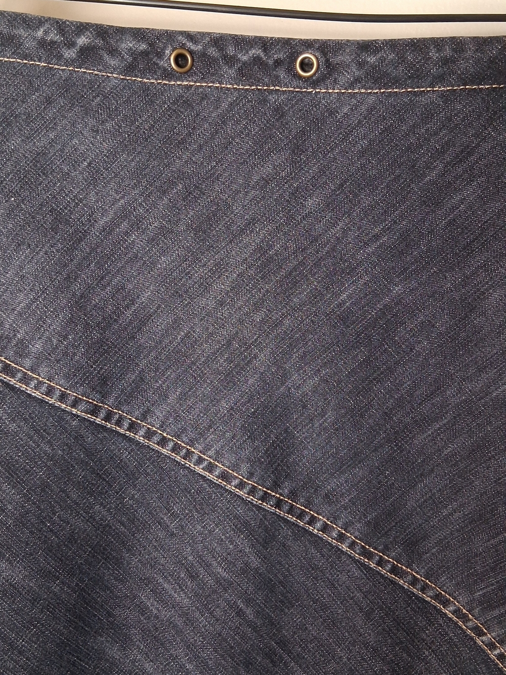 Contrast Y2K Dark Wash Denim Flounce Midi Skirt Size 8 - Picture 2 of 7